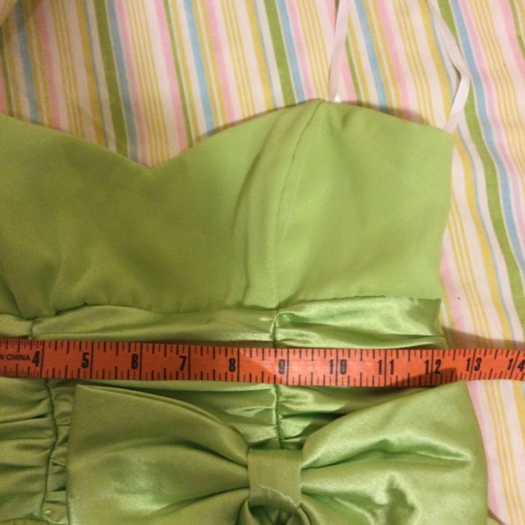 Pretty Spring Green Fancy  strapless Midi Dress by Stepping Out - Picture 6 of 14
